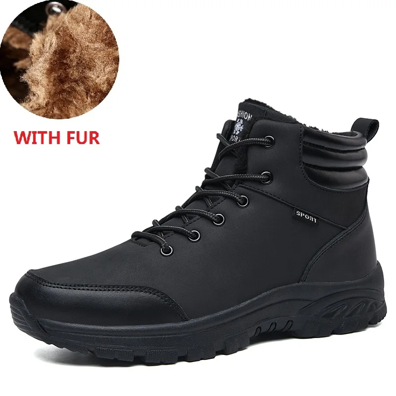 

2019 Winter Fashion Designer Snow Boots Men 39 s Black High Top Waterproof Shoes Male Botas Zapatos De Hombre Chaussure Homme