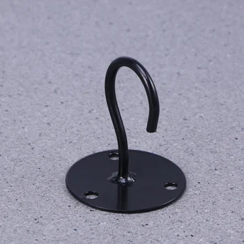 

2 PCS Overhead Hooks Cabinet Wardrobe Hooks Porch Lantern Mosquito Net Ceiling Hooks Small Elephant Trunk Shaped Hooks (Black)
