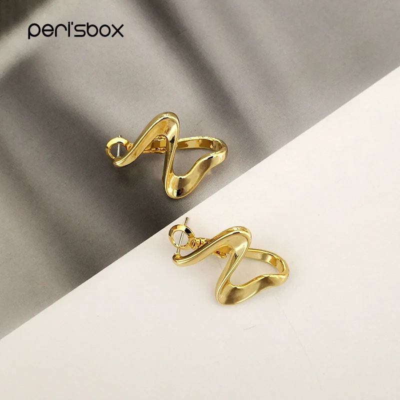 

Peri'sBox Gold Twisted Hoop Earrings Spiral Geometric Earrings Hoops Wave Shape Stylish Earrings for Women Delicate Gift 2019