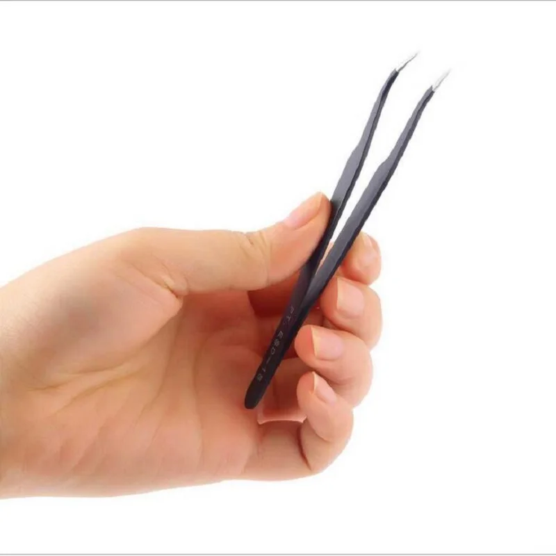 ByJJCExcellentQualityTweezersBendStraightStainlessSteel