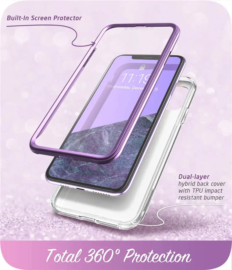 I-BLASON для iPhone 11 чехол 6,1 дюймов( выпуск) Cosmo полный корпус блестящий Мраморный бампер чехол со встроенной защитной пленкой