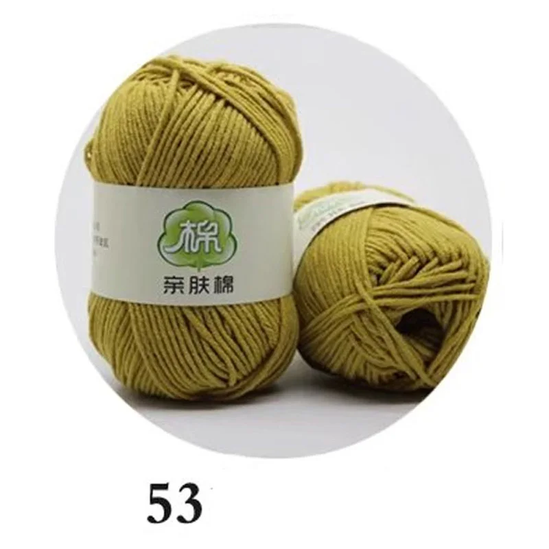 a53 1 шт. = 50 г, мягкая пряжа для вязания крючком, Детская Пряжа из гладкого хлопка, 5-слойная пряжа для вязания шерстяного шарфа, ручного вязания, нить для самостоятельного вязания A2MX0014 - Цвет: a53