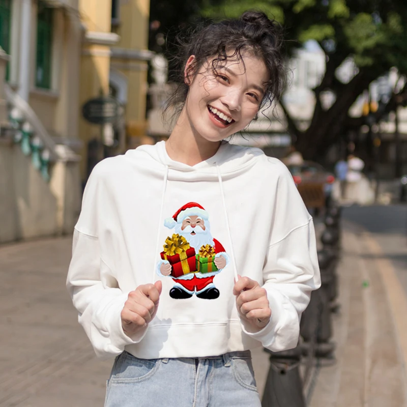 

Kawaii Winter Christmas Sweatshirt Women Hoodie Caut Cat Ear Hoodie Snowman Print Sweatshirt Pullover Top Party Sweatshirt Top
