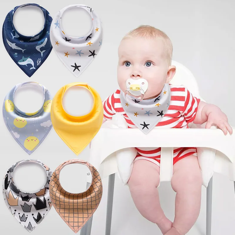 

2019 Fashionable Triangle Baby Bibs For Newborns Feeding Burp Cloths Towel Cartoon Animal Print Baby Babador Scarf Kids' things