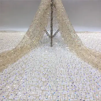 

Special offer 2020 high quality african tulle lace fabric Wholesale sequins French net lace fabric for Nigeria wedding