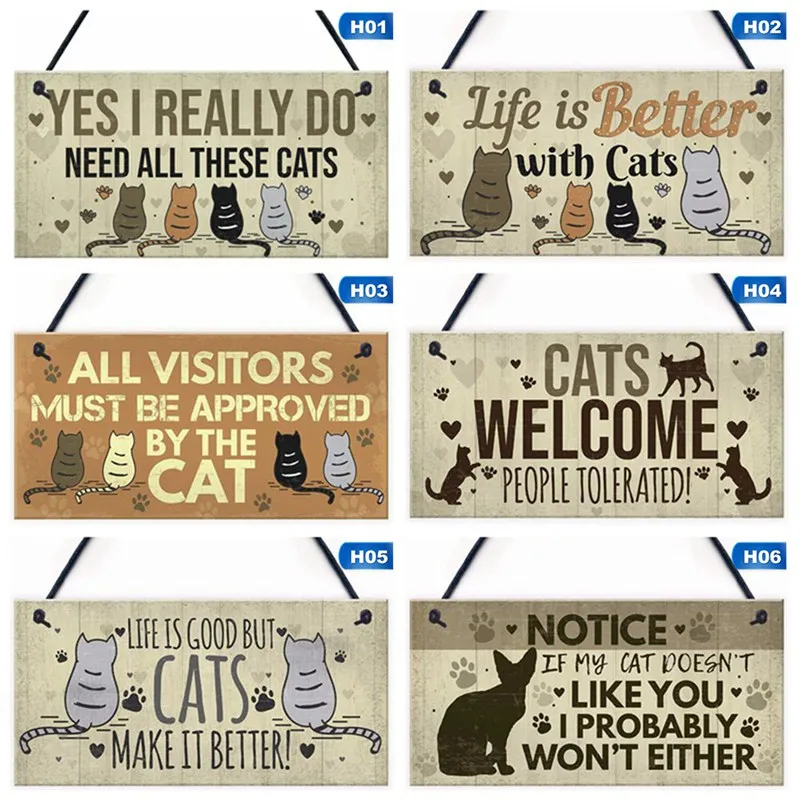 13 видов стилей питомец дружба диета подарок деревянная подвесная Табличка Знак дружбы для любителей кошек