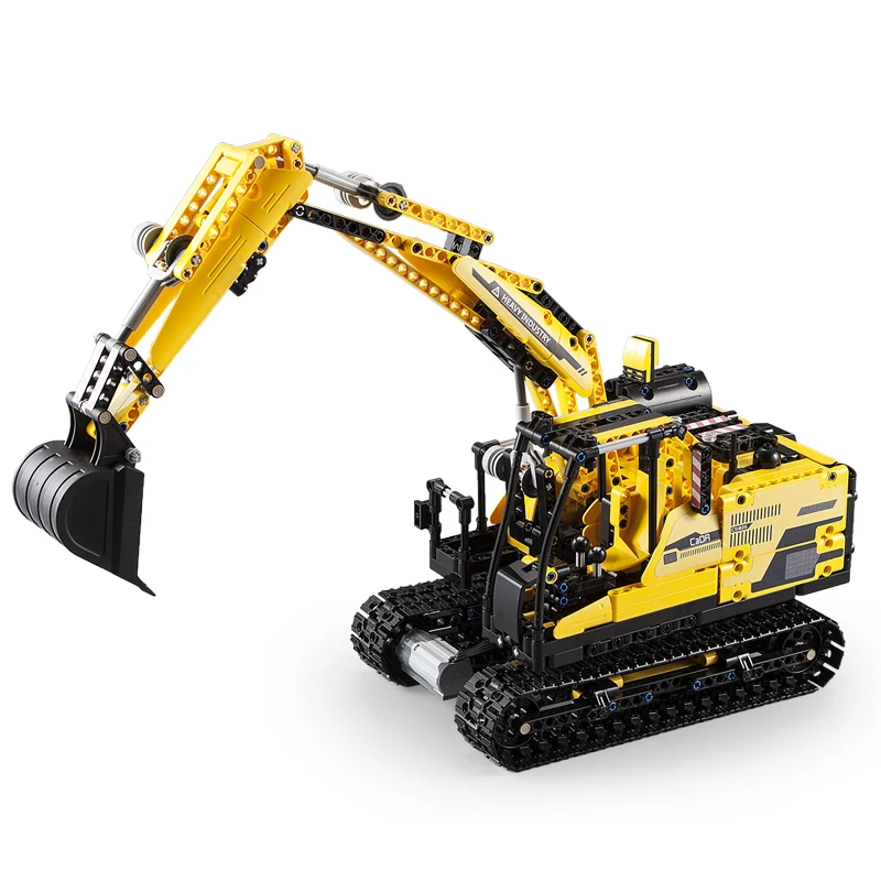 CadA 930PCS 2 4G RC Deformation Robot Excavator Assembly Building Block Construction Toys 5