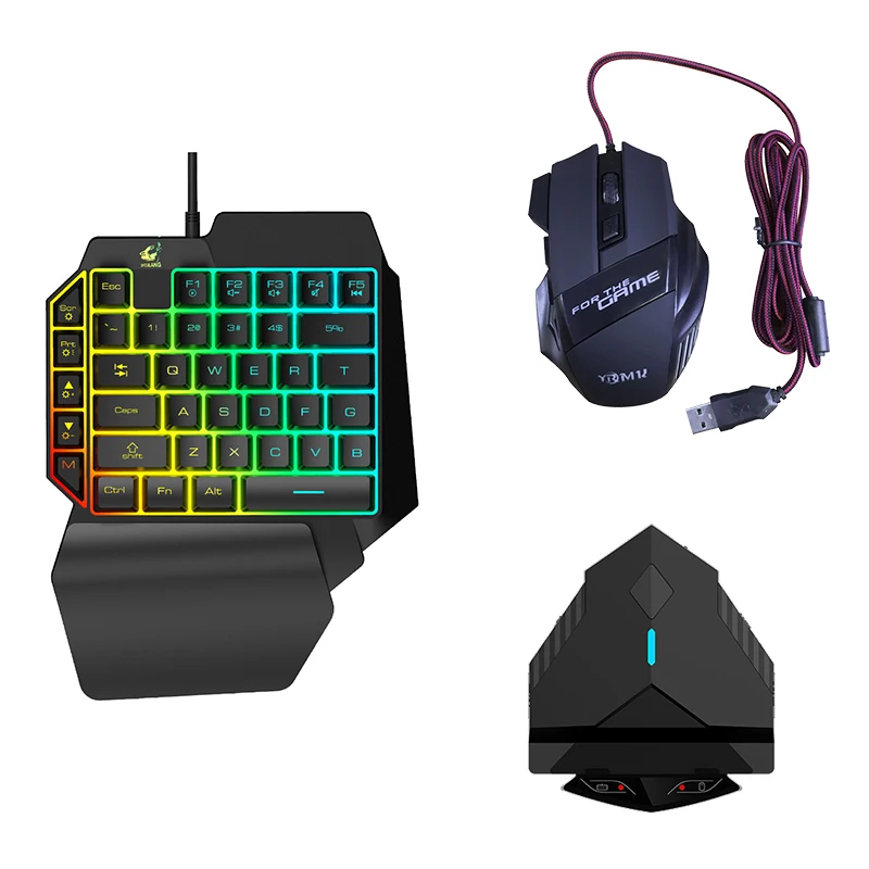 3 in 1 Bluetooth Gaming Keyboard Mouse Converter Combo Dual Headphone Dock Adapter for PUBG Android Mobile Game
