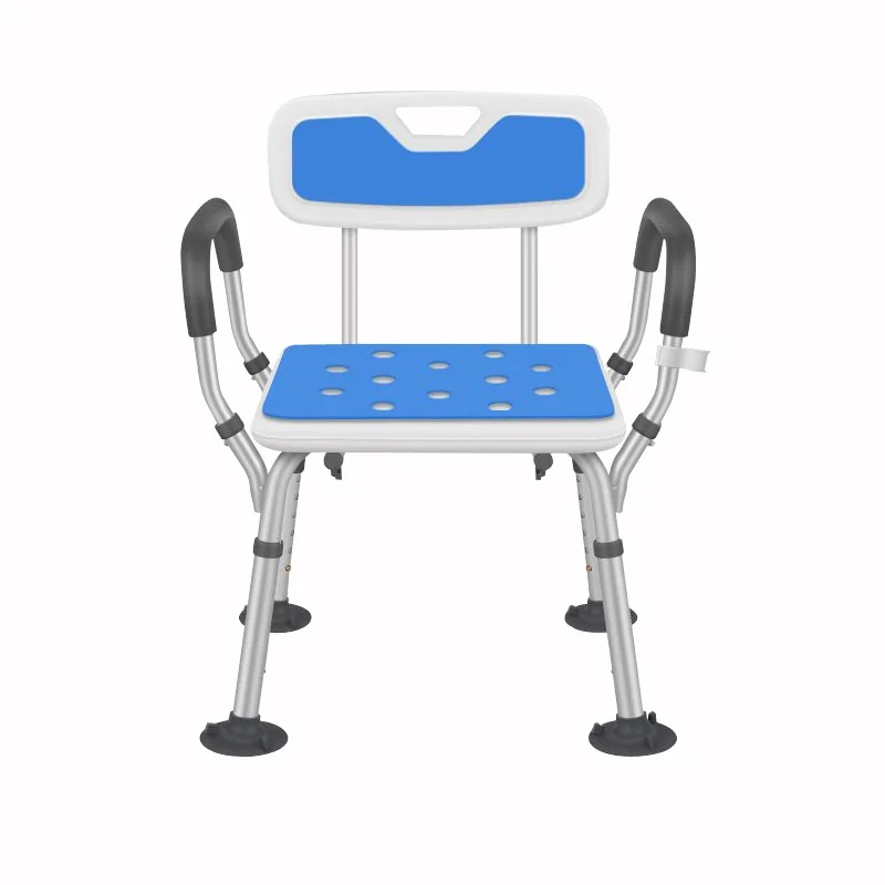 Non Slip Bath Stool With Armrests Backrest Shower Chair Height