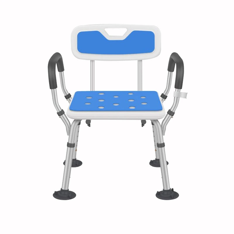 Non Slip Bath Stool With Armrests Backrest Shower Chair Height
