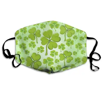 

St. Patrick's Day Lucky Shamrock Washable Reusable Mask, Cotton Anti Dust Half Face Mouth Mask For Kids Teens Men Women With