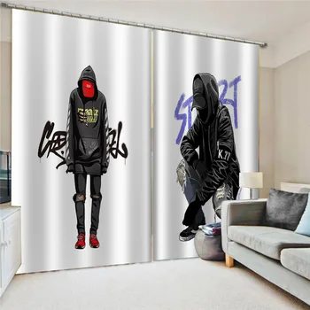 

Decoration Home Trend Fashion Boy Curtains For The Living Room Bedroom Custom 3d Photo Stereoscopic Tulle On The Window