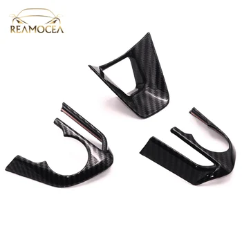 

Reamocea 3X Carbon Fiber Car Inner Steering Wheel Panel Frame Trim Cover Decoration Stickers Fit For Toyota RAV4 2019 2020 LHD