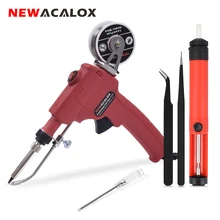 NEWACALOX 110V/220V 60W Automatically Send Tin Gun Hand-held Soldering Iron Internal Heat with Power Switch Welding Repair Tool