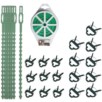 

Plant Supports Plant Clips(2 Size), Adjustable Plant Cable Ties and Garden Soft Twist Tie with Cutter