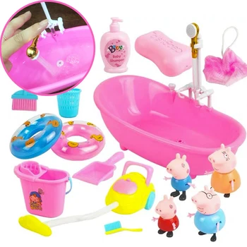 

Toy Peppa Pig Cycle Electric Water Bath Children Peppa Pig Classmates Bathing Suit Swimming Water Spray Play House Toy Gifts