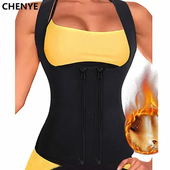 

Sweat Vest Women Sauna Sweate Vest Waist Trainer Push Up Vest Tummy Belly Body Shaper Corset Adjustable Zipper Shirt Shaperwear