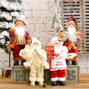 

30*20cm New Year Large Santa Claus Doll Christmas Tree Ornament Home Decoration Natal kids Gift Merry Christmas Decorations