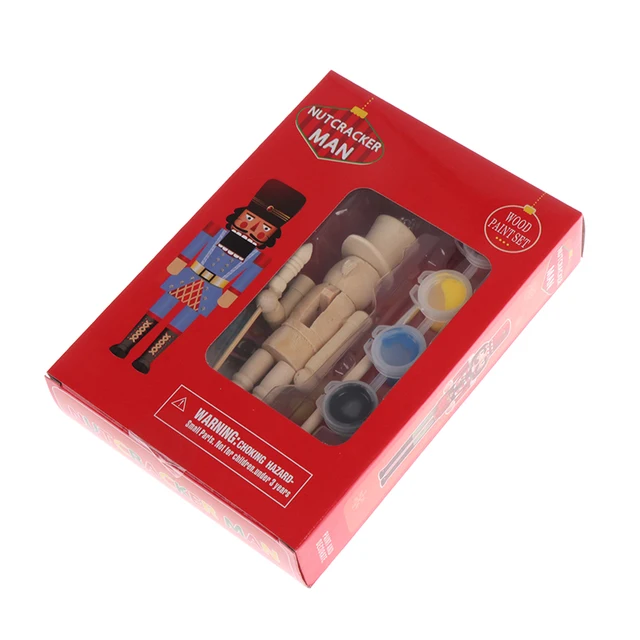 Boe Narodzenie  1Pc 12cm Nutcracker Puppet Christmas Decor DIY Wood Embryo Nutcracker Soldier 5
