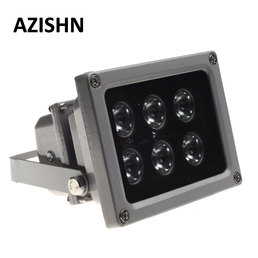 Iluminación Led CCTV IR para exteriores, impermeable, visión nocturna, Lámpara de infrarrojos, conjunto de 6 uds., luz de relleno IR CCTV para cámara CCTV