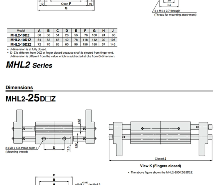 MHL2-40D MHL2-40D1 MHL2-40D2 Параллельный Стиль Воздушный Захват широкий тип MHL серии SMC Цилиндр