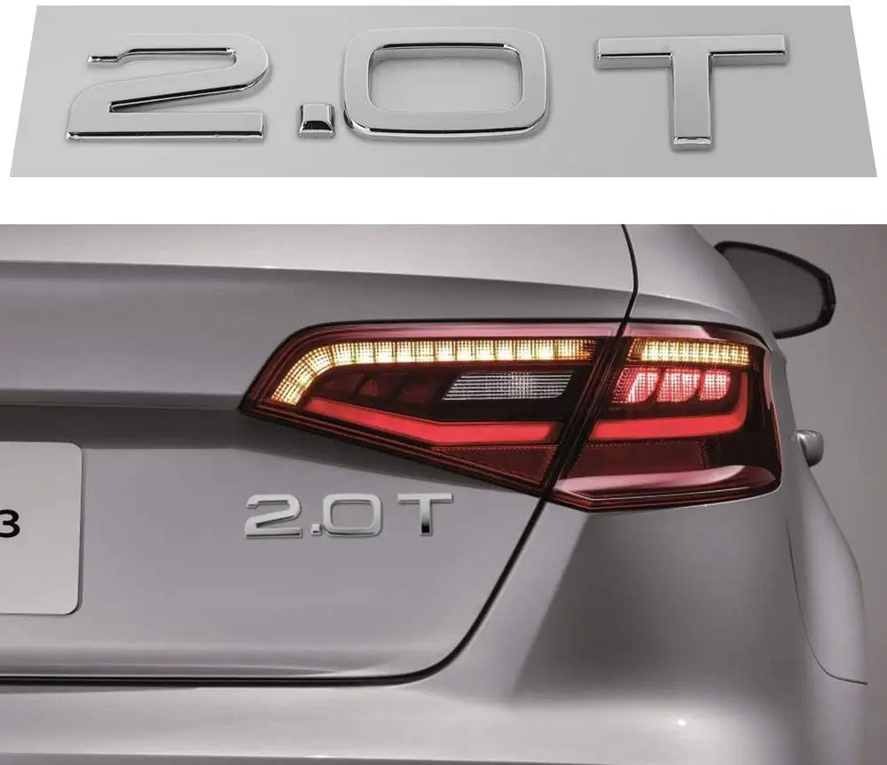 TL OEM ABS табличка совместима для Audi 2,0 T хром Серебристая эмблема 3D багажник логотип значок Compac