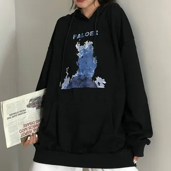 

Deeptown Kpop Hoodies Women Autumn Fashion Print Sweatshirt Women Korean Style Long Sleeve Hoodie Loose Black Streetwear Tops