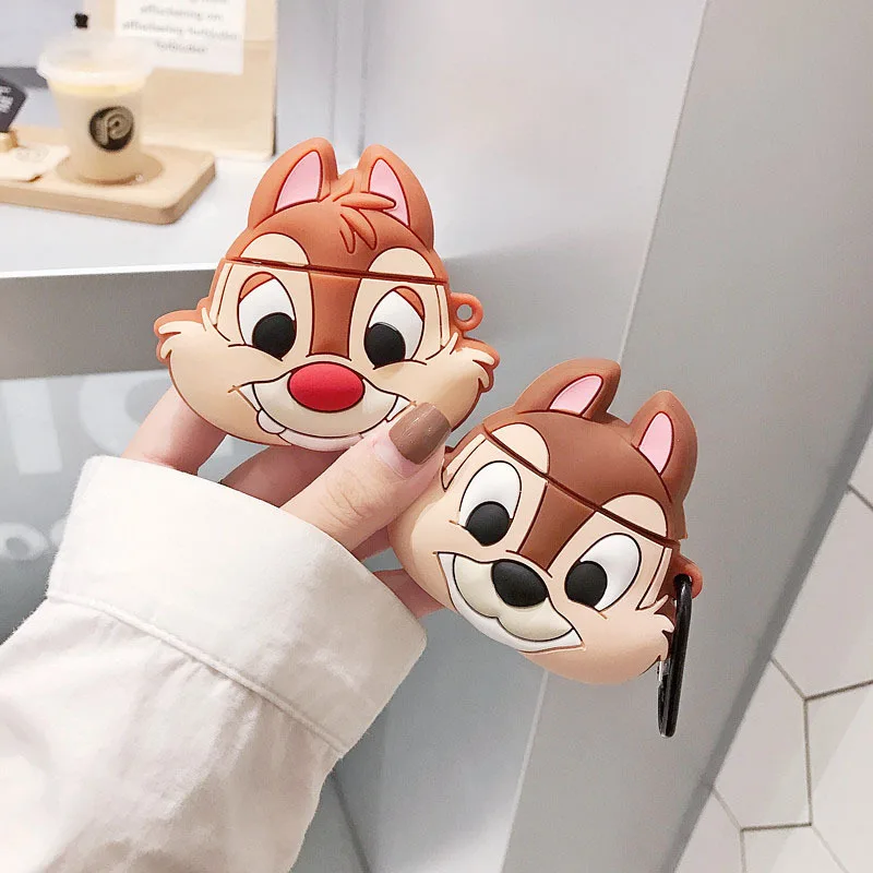 Для AirPod 2 Чехол 3D белка мультфильм мягкий силиконовый беспроводной Bluetooth кожухи головных телефонов для Apple Airpods чехол милый чехол Funda