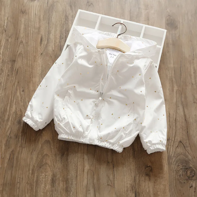 

Autumn spring Baby girl Jackets For Girl Coat Outerwear white Hooded kids Clothes fashion boutiques casual 5 7