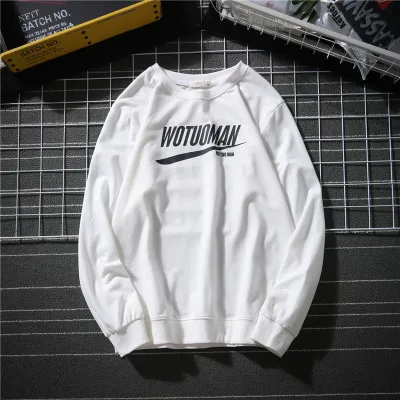 7203 White Модная трендовая Мужская толстовка из двух частей, Длинная лента, свободная Мужская Уличная одежда с круглым воротником, удобная одежда для пары на открытом воздухе - Цвет: 7203 White