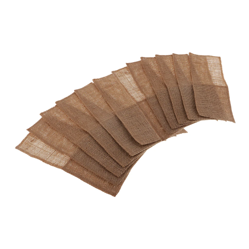 12pcs Natural Burlap Utensil Holders Cutlery Pouch Party Bridal Shower Wedding Tableware Bags Favor