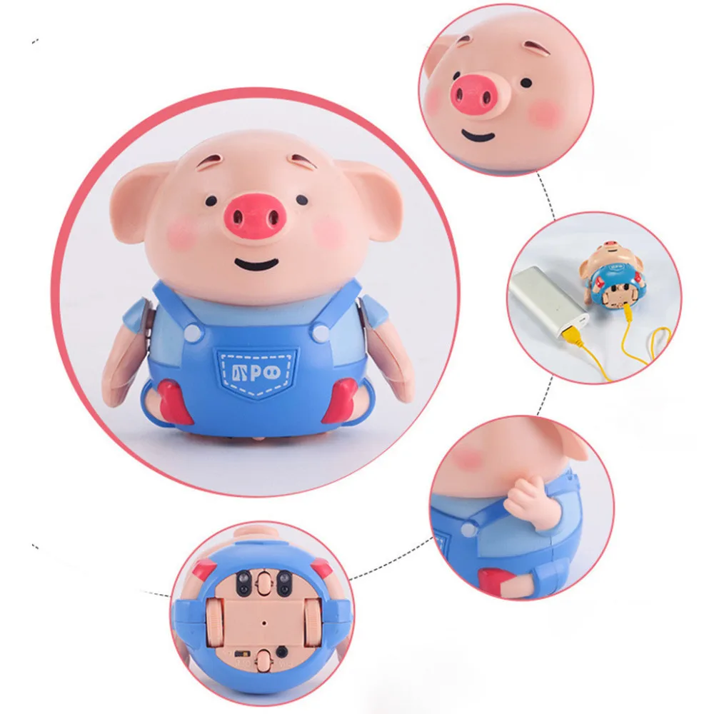 Follow Any Drawn Line Magic Pen Inductive Pig With Light Music Cute Pig Model Children Toy Gift Smart Education Toy creativity