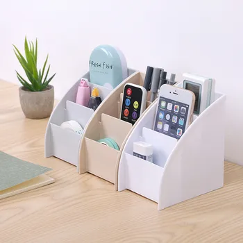

Plastic TV Remote Control Storage Holder Mobile Phone Holder Stand Washable Home Office Storage Boxes Desktop Storage Case