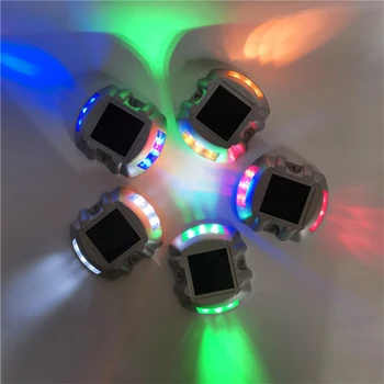 

Cast Aluminum Warning Light Indicator Double-sided 6LED Induction Light Solar Lamps Outdoor Light Solar Road Stud Light