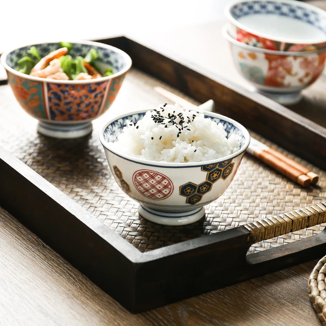 Vajilla japonesa de cerámica blanca y azul, plato para servir platos de  arroz, Ramekin, salsa, cuenco apto para microondas, ensaladera, cuenco para  Pasta - AliExpress