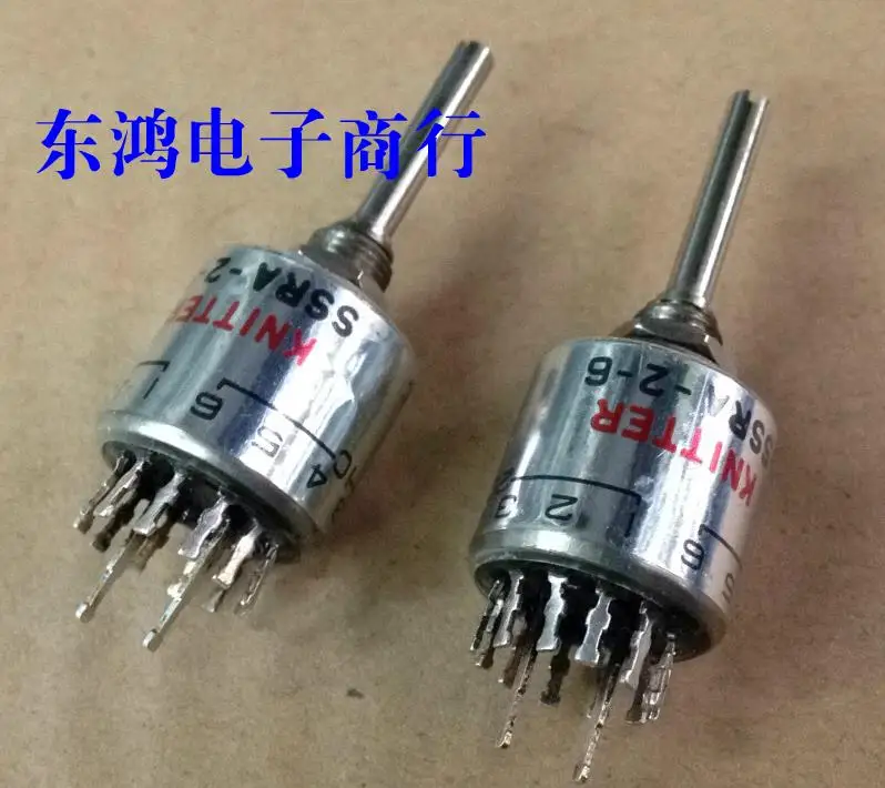 

2PCS/LOT KNITTER Germany SSRA-2-6 rotary band switch, 2 knife, 6 shift switch, shaft length 25MM