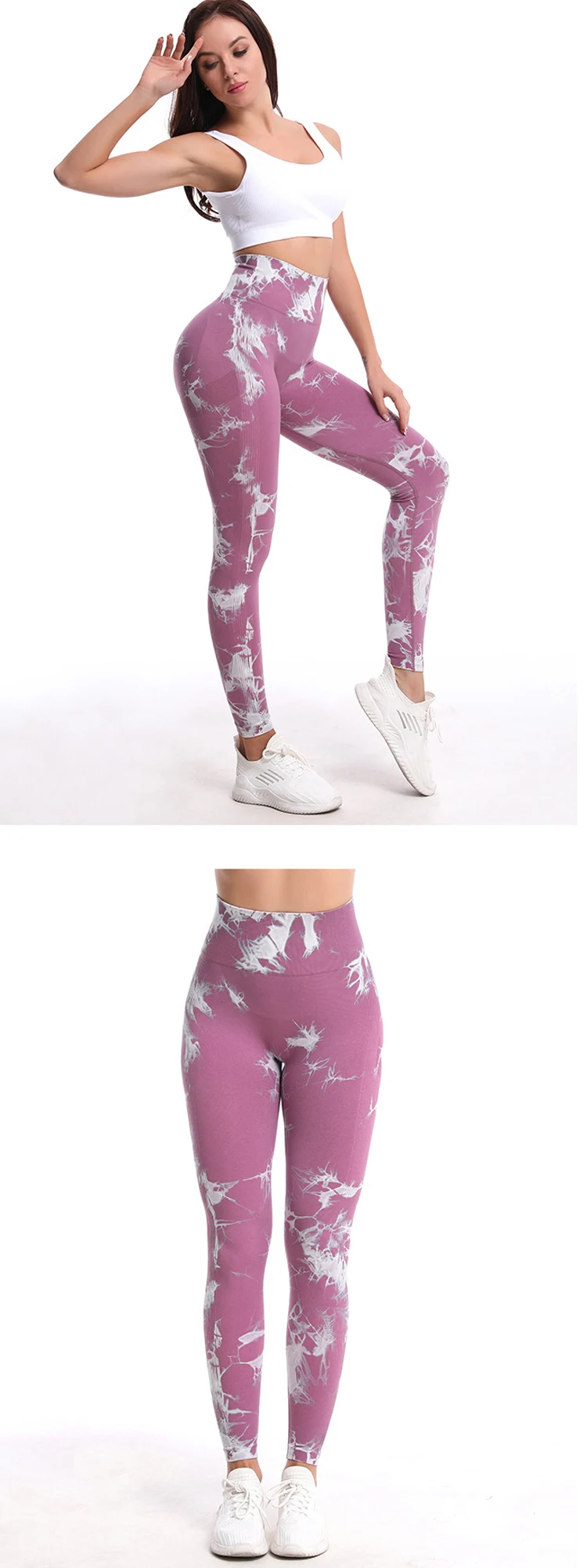 ASHEYWR New Sexy Tie Dye Leggings Seamless Women High Waist Printed Fitness Leggins Slim Elastic Workout Jeggings Woman seamless leggings