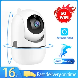 5g wi fi monitor do bebê monitoramento automático câmera de vigilância vídeo casa inteligente indoor mini cctv câmera ip proteção segurança alexa