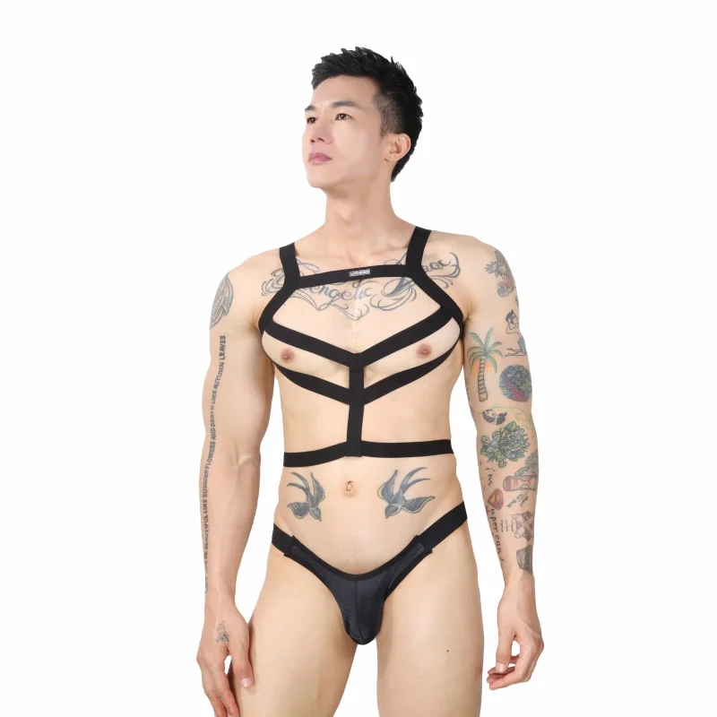 CLEVER-MENMODE Sexy Body Harness Elastic Bondage Set Underwear Men Chest Shoulder Costume Fetish Lingerie Strap Thong Hombre Stage Wear -Zentai shop online H96c44f12438a4c9eb68dd5170c4c58c3m.jpg