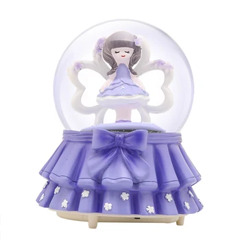 

Cartoon Flower Princess Snow Globe Crystal Ball Rotating Music Box Christmas Decoration For Home Home Decoration Accssories