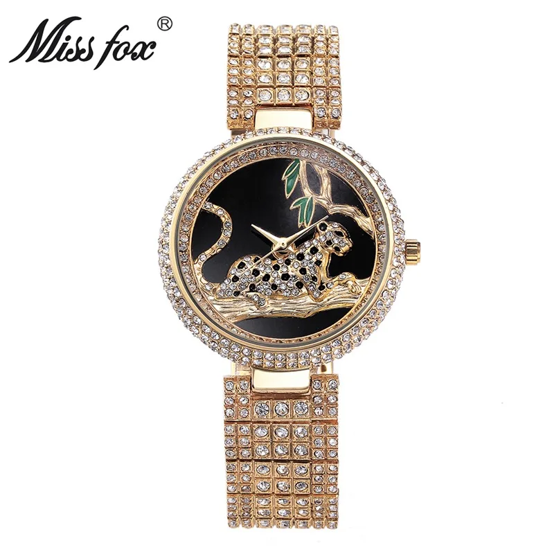 

Hot Sales Steel Belt Full of Crystals Ladies' Watch Diamond Set Waterproof Watch Cheetah Quartz Watch Watch Watch