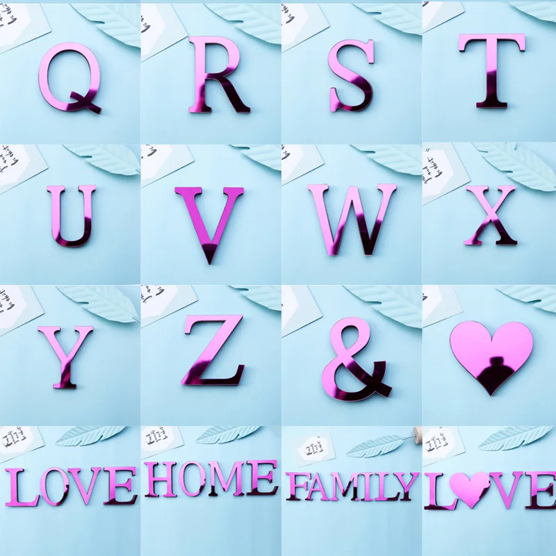 10 см Lettre Anniversaire Decoration 26 букв DIY 3D зеркальные акриловые наклейки на стену домашний