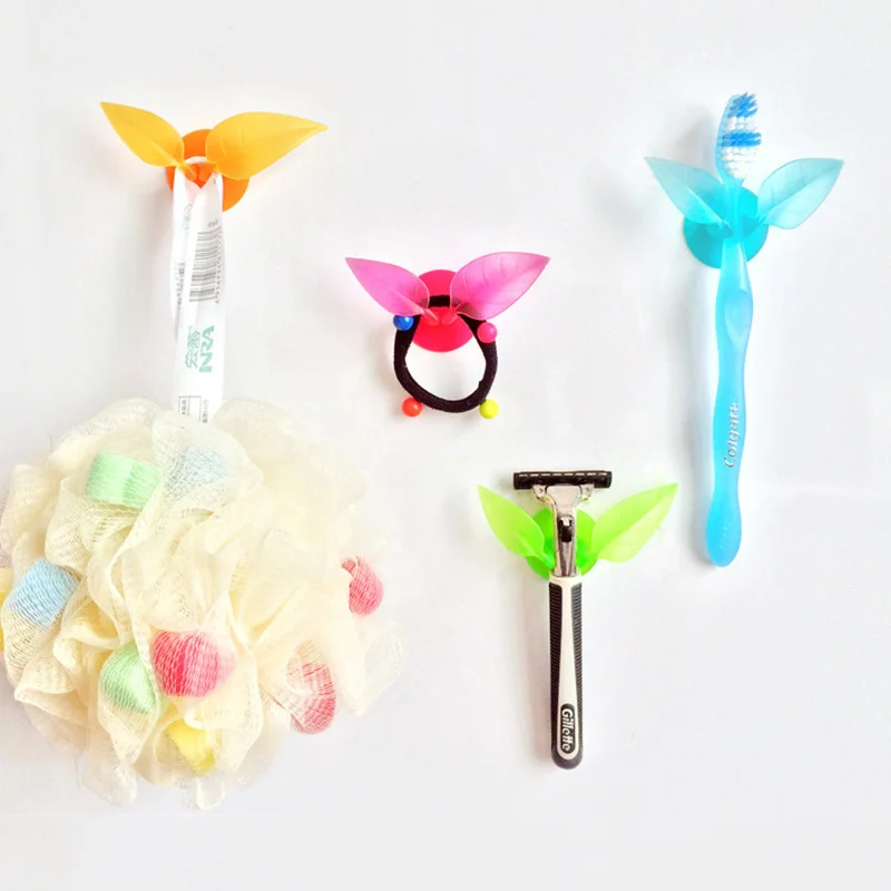 

2019 Lovely Cartoon Leaves Styling Toothbrush Holder Stand Cup Mount Suction Household Toothbrush Sucker Cup Mount Suction Rack