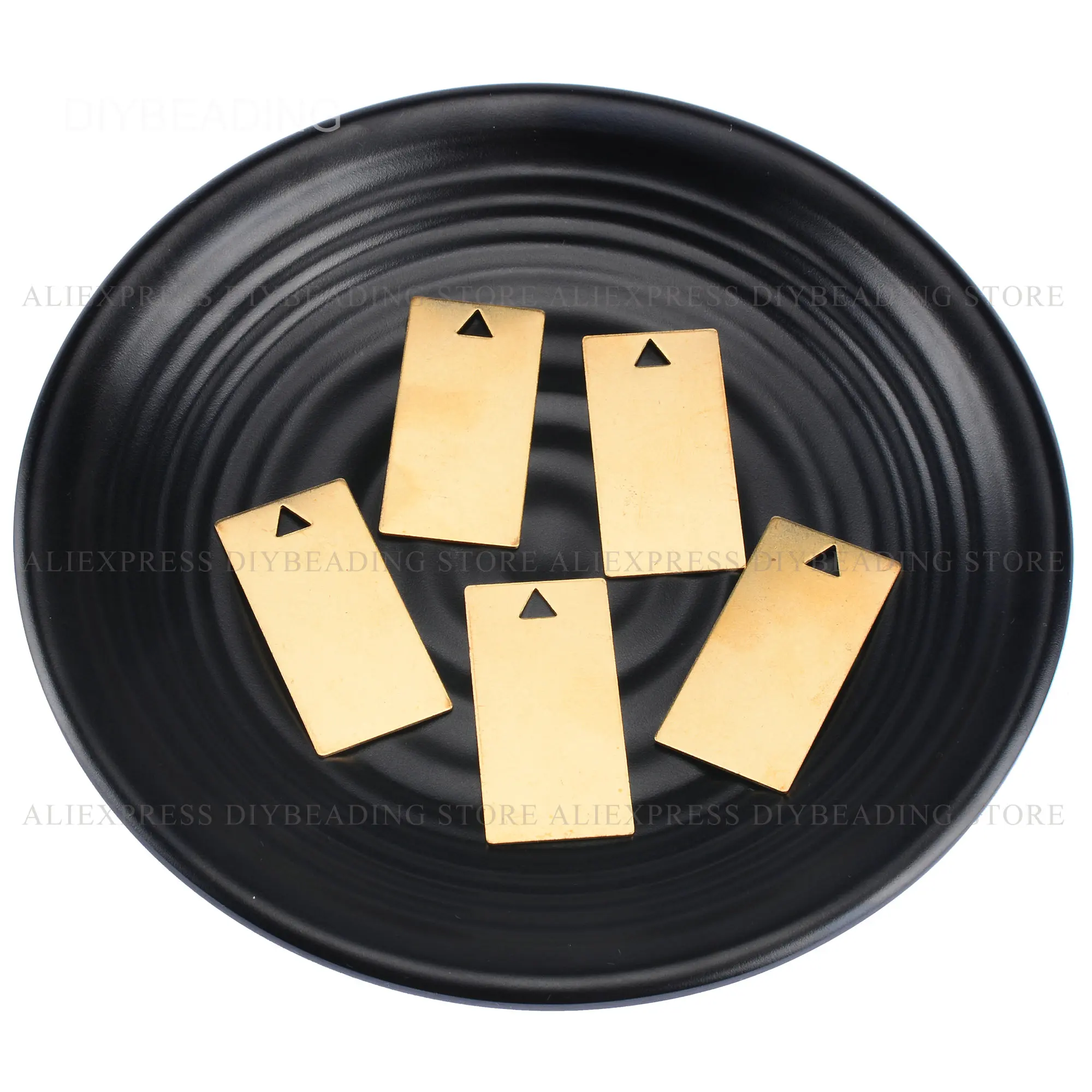 

4-200 Pcs Brass Blank Stamping Thick Rectangle Geometric Charm Pendant Finding Component for Making Earring Necklace Supplies