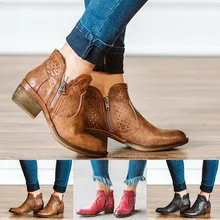 Женские кроссовки; осенние кожаные ботинки на массивном каблуке; обувь на молнии сбоку; женские модные повседневные однотонные дышащие размер плюс; прогулочная обувь