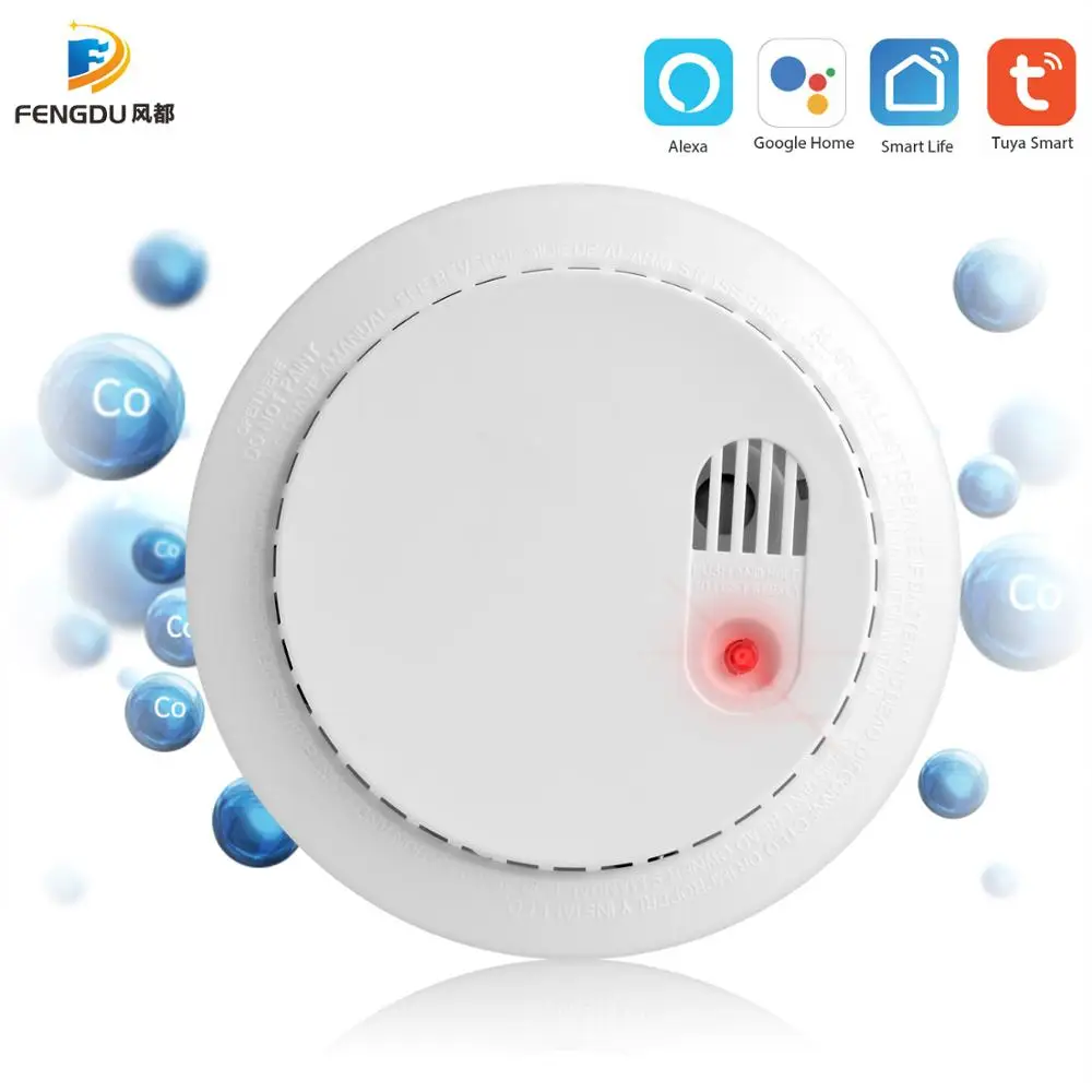 Wifi детектор угарного газа Co датчик дыма Умный дом Безопасность Tuya Smart Life App Alexa Google Home IFTTT