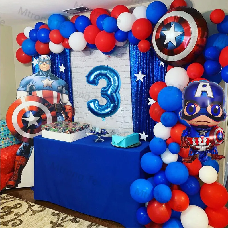 Debilidad amenazar plátano Juego de globos de Capitán América, decoración de fiesta de cumpleaños,  Baby Shower, personaje de dibujos animados, número, regalo, 1 Juego _ -  AliExpress Mobile