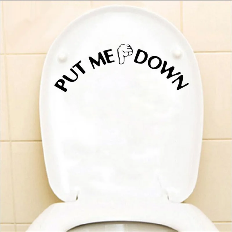2021 NEW 1PCS PUT ME DOWN Wall Stickers For WC Bathroom Toilet Stickers