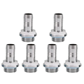 

6 PCS Two-Press Fitting PC Water Cooling G1/4 Thread Barb Fitting Connector Tube for Computer Water Cooling System(9mm)