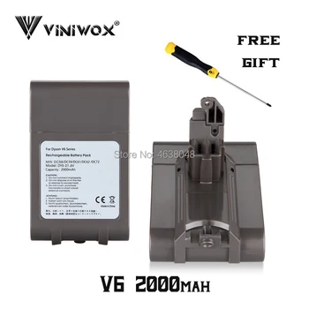 

2000mAh 21.6V Li-ion Replacement Rechargeable Battery Pack for Dyson V6 Serise DC72 DC74 DC62 DC61 DC58 DC59 SV04 SV07 SV08 SV03